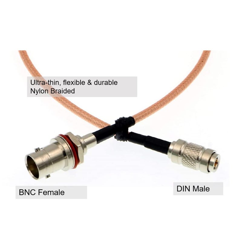 Uonecn HD SDI DIN 1.0/2.3 Mini BNC to BNC Female RG179 for Blackmagic HyperDeck Shuttle 12'' - Image 2